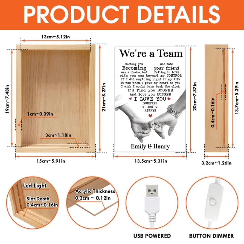 Together, We Are Infinite - Couple Personalized Custom Frame Light Box - Gift For Husband Wife, Anniversary 6 Together, We Are Infinite - Couple Personalized Custom Frame Light Box - Gift For Husband Wife, Anniversary - Image 6