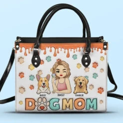 I'm A Fur Mom - Dog & Cat Personalized Custom 3D Inflated Effect Printed Leather Handbag - Gift For Pet Owners, Pet Lovers
