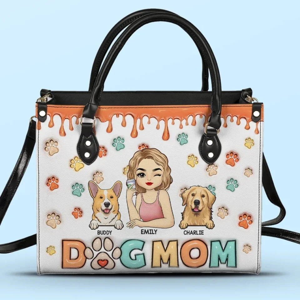 I'm A Fur Mom - Dog & Cat Personalized Custom 3D Inflated Effect Printed Leather Handbag - Gift For Pet Owners, Pet Lovers 1 I'm A Fur Mom - Dog & Cat Personalized Custom 3D Inflated Effect Printed Leather Handbag - Gift For Pet Owners, Pet Lovers