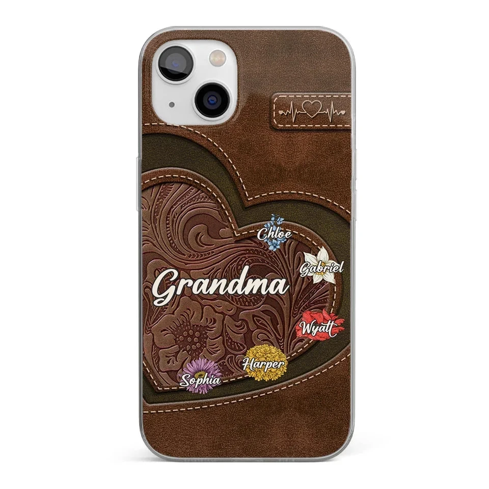 Her Love Blossoms In Every Season - Family Personalized Custom Clear Phone Case - Gift For Mom, Grandma 1 Her Love Blossoms In Every Season - Family Personalized Custom Clear Phone Case - Gift For Mom, Grandma