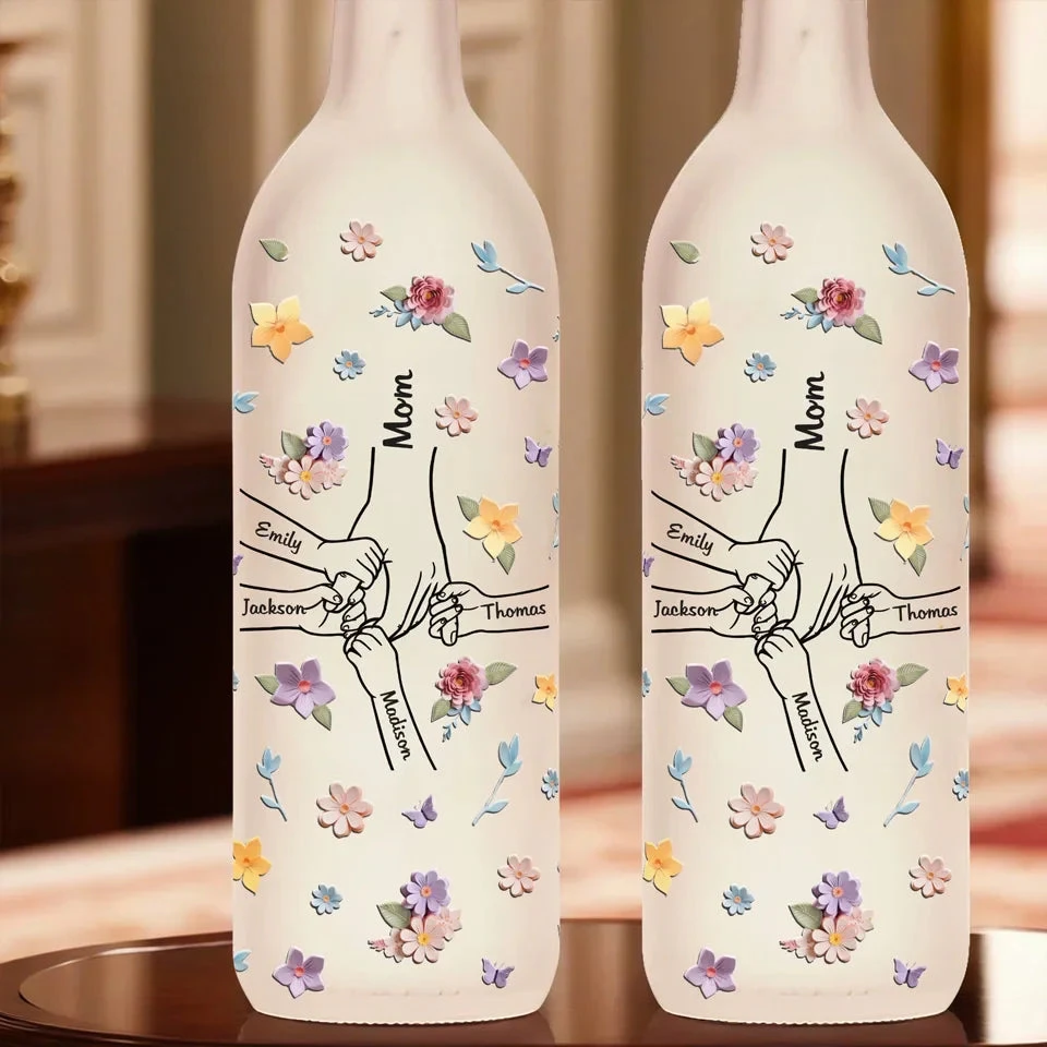 A Mother’s Hands Cradle The World While Filling It With Love - Family Personalized Custom Bottle Lamp - Gift For Mom, Grandma 4 A Mother’s Hands Cradle The World While Filling It With Love - Family Personalized Custom Bottle Lamp - Gift For Mom, Grandma - Image 4