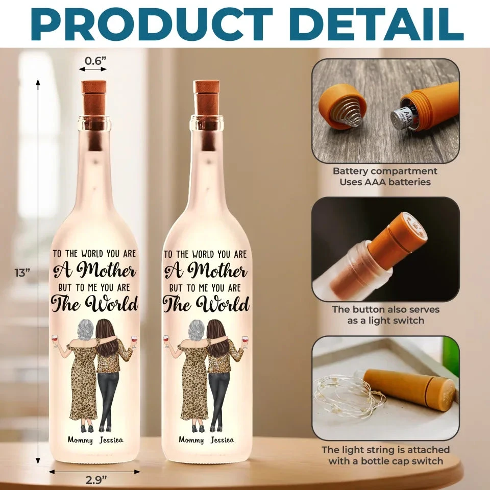 My Mom, My Forever Hero - Family Personalized Custom Bottle Lamp - Gift For Mom, Daughter 5 My Mom, My Forever Hero - Family Personalized Custom Bottle Lamp - Gift For Mom, Daughter - Image 5