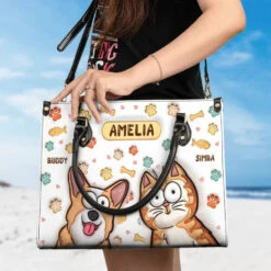 All You Need Is Love And These Pets - Dog & Cat Personalized Custom 3D Inflated Effect Printed Leather Handbag - Gift For Pet Owners, Pet Lovers -Pawfect House Store 678646eb3c38a