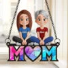 Where Mom Sits, Love Gathers - Family Personalized Window Hanging Suncatcher Ornament - Gift For Mom, Grandma