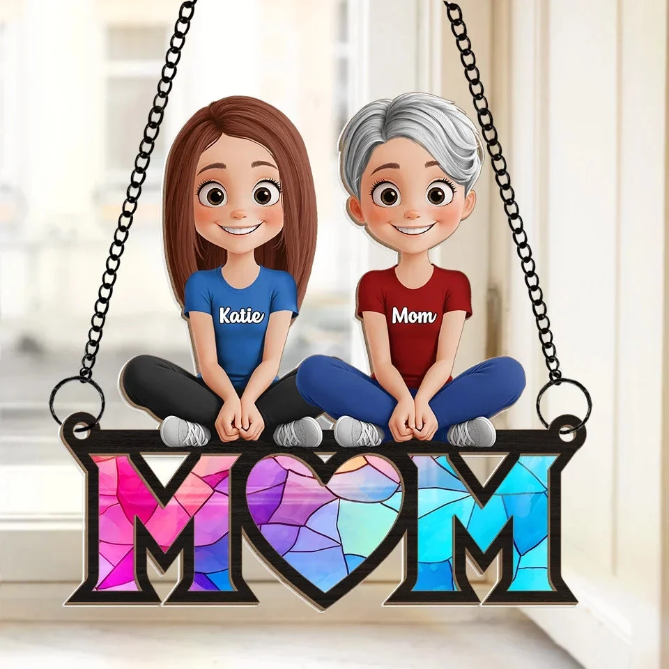 Where Mom Sits, Love Gathers - Family Personalized Window Hanging Suncatcher Ornament - Gift For Mom, Grandma 1 Where Mom Sits, Love Gathers - Family Personalized Window Hanging Suncatcher Ornament - Gift For Mom, Grandma