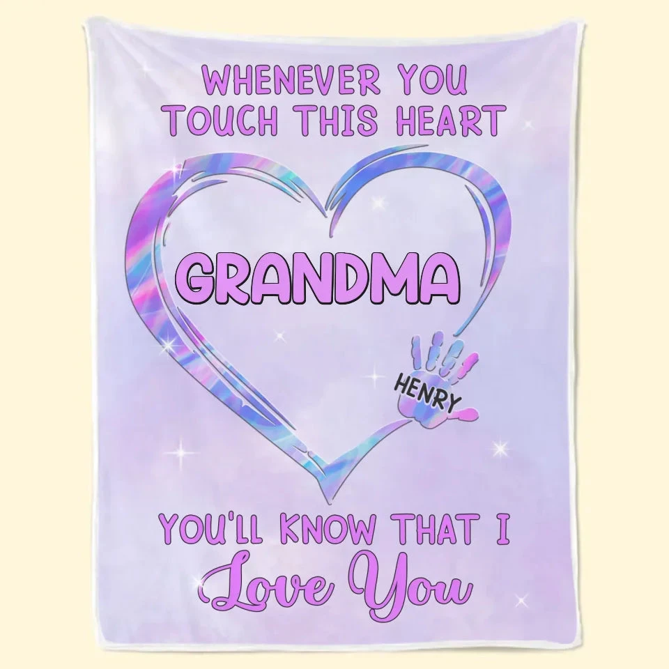 Whenever You Touch This Heart - Family Personalized Custom Blanket - Gift For Mom, Grandma 3 Whenever You Touch This Heart - Family Personalized Custom Blanket - Gift For Mom, Grandma - Image 3