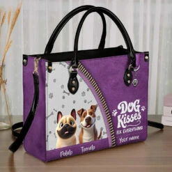 Love At First Wag - Dog Personalized Custom Leather Handbag - Gift For Pet Owners, Pet Lovers -Pawfect House Store 67876a2ff300c