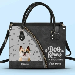 Love At First Wag - Dog Personalized Custom Leather Handbag - Gift For Pet Owners, Pet Lovers -Pawfect House Store 67876ac8730a3