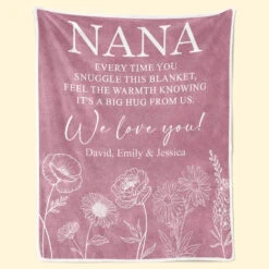 A Big Hug From Me - Family Personalized Custom Blanket - Mother's Day, Gift For Mom, Grandma