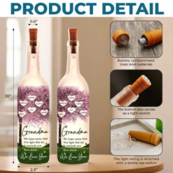 Lighting Up Love - Family Personalized Custom Bottle Lamp - Gift For Mom, Grandma -Pawfect House Store 6787a0f28216d
