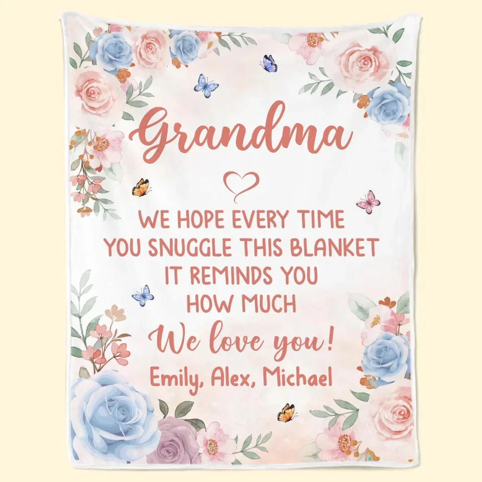 We Love You Grandma - Family Personalized Custom Blanket - Mother's Day, Gift For Mom, Grandma 2 We Love You Grandma - Family Personalized Custom Blanket - Mother's Day, Gift For Mom, Grandma - Image 2