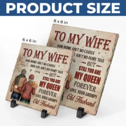 Our Home May Be Small, But Our Love Makes It Grand - Couple Personalized Custom Square Shaped Stone With Stand - Gift For Husband Wife, Anniversary -Pawfect House Store 67885d5fb1419