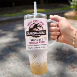 Her Heart’s As Big As A Dinosaur’s Roar - Family Personalized Custom 40 Oz Stainless Steel Tumbler With Handle - Gift For Mom, Grandma 6 Her Heart’s As Big As A Dinosaur’s Roar - Family Personalized Custom 40 Oz Stainless Steel Tumbler With Handle - Gift For Mom, Grandma -Pawfect House Store 67888c0eb9e9d