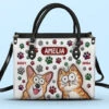 Furever Friends - Dog & Cat Personalized Custom 3D Inflated Effect Printed Leather Handbag - Gift For Pet Owners, Pet Lovers