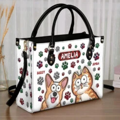 Furever Friends - Dog & Cat Personalized Custom 3D Inflated Effect Printed Leather Handbag - Gift For Pet Owners, Pet Lovers 8 Furever Friends - Dog & Cat Personalized Custom 3D Inflated Effect Printed Leather Handbag - Gift For Pet Owners, Pet Lovers -Pawfect House Store 6788afe07a83d