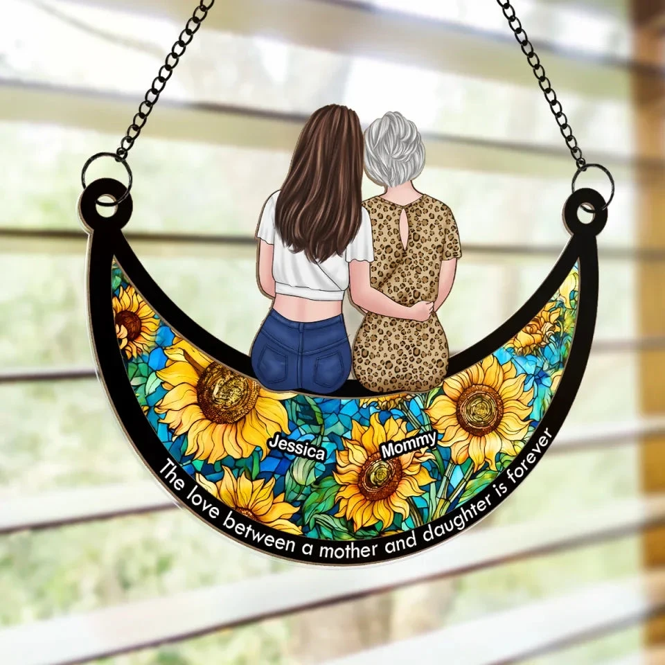 Love You To The Moon And Back - Family Personalized Window Hanging Suncatcher Ornament - Gift For Mom 4 Love You To The Moon And Back - Family Personalized Window Hanging Suncatcher Ornament - Gift For Mom - Image 4