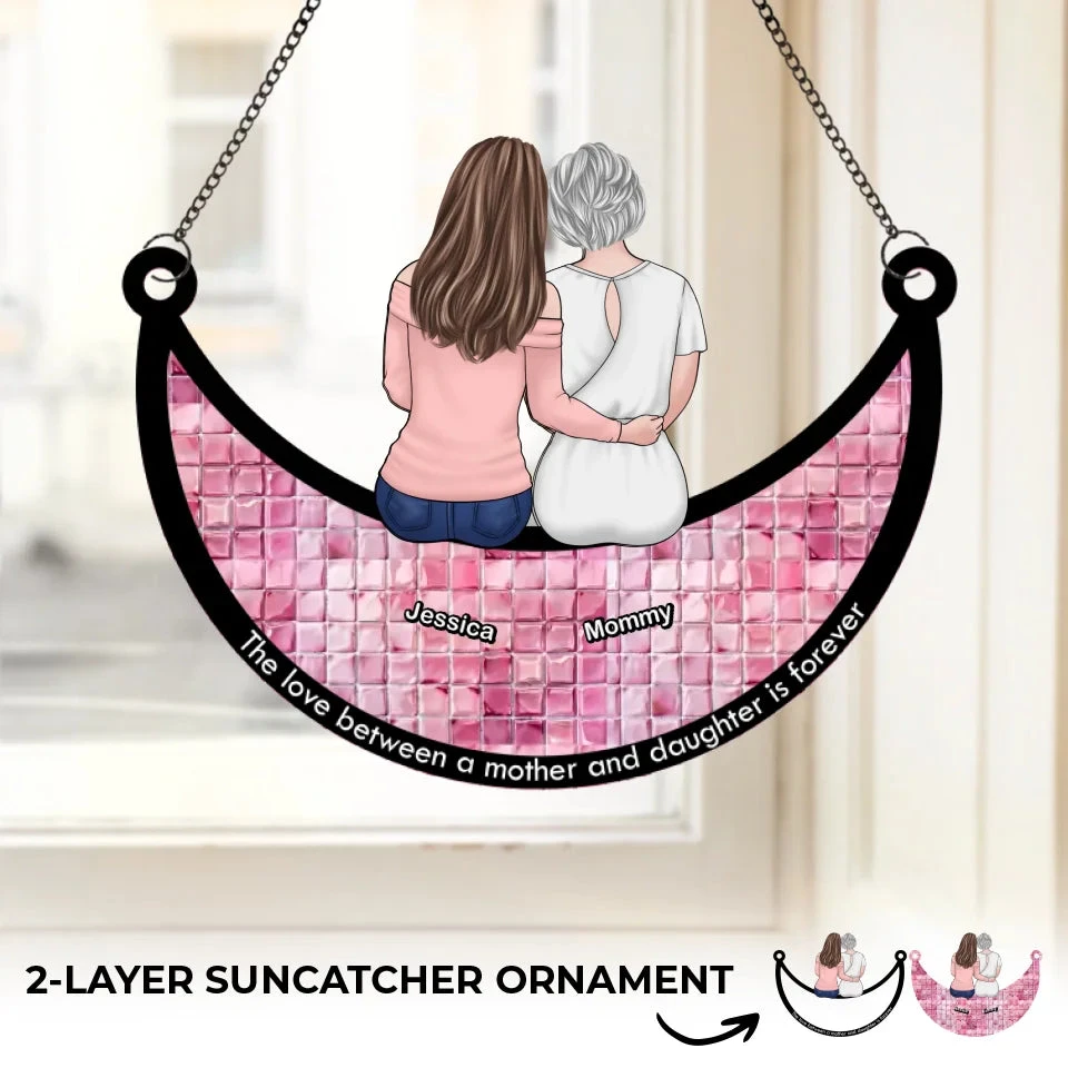 Love You To The Moon And Back - Family Personalized Window Hanging Suncatcher Ornament - Gift For Mom 2 Love You To The Moon And Back - Family Personalized Window Hanging Suncatcher Ornament - Gift For Mom - Image 2