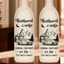 Making Memories One Campsite At A Time - Couple Personalized Custom Bottle Lamp - Gift For Husband Wife, Camping Lovers -Pawfect House Store 6788d3b8d8ac5