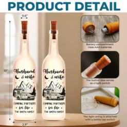 Making Memories One Campsite At A Time - Couple Personalized Custom Bottle Lamp - Gift For Husband Wife, Camping Lovers -Pawfect House Store 6788d3bfa205c