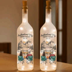 Camping Partners For Life - Couple Personalized Custom Bottle Lamp - Gift For Husband Wife, Camping Lovers -Pawfect House Store 6788dbc0bf419