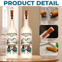 Camping Partners For Life - Couple Personalized Custom Bottle Lamp - Gift For Husband Wife, Camping Lovers -Pawfect House Store 6788dbf358ce6
