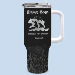 Your Smile Is My Joy - Family Personalized Custom 40 Oz Stainless Steel Tumbler With Handle - Gift For Mom, Grandma