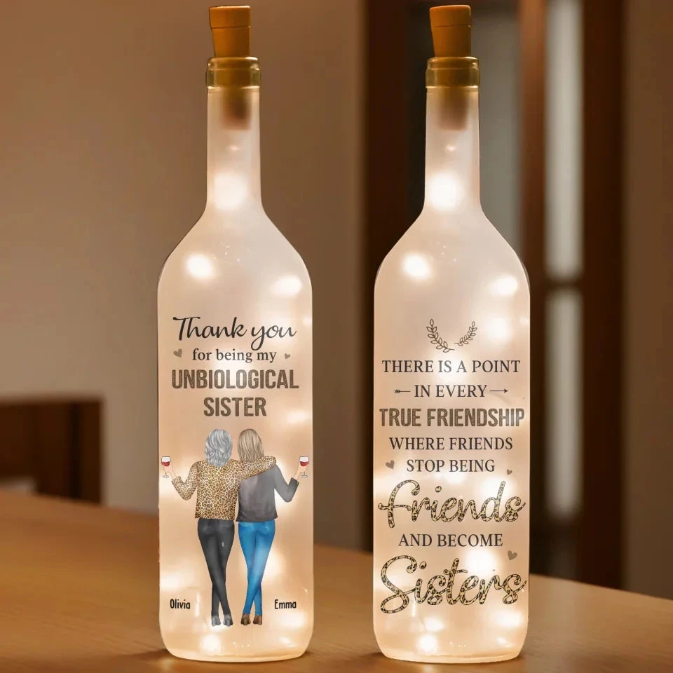 Friends Stop Being Friends And Become Sisters - Bestie Personalized Custom Bottle Lamp - Gift For Best Friends, BFF, Sisters 3 Friends Stop Being Friends And Become Sisters - Bestie Personalized Custom Bottle Lamp - Gift For Best Friends, BFF, Sisters - Image 3