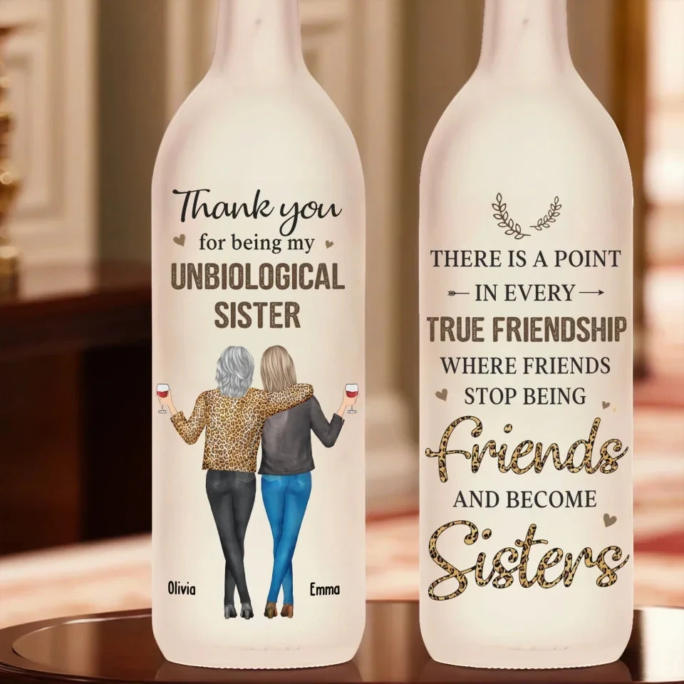 Friends Stop Being Friends And Become Sisters - Bestie Personalized Custom Bottle Lamp - Gift For Best Friends, BFF, Sisters 4 Friends Stop Being Friends And Become Sisters - Bestie Personalized Custom Bottle Lamp - Gift For Best Friends, BFF, Sisters - Image 4