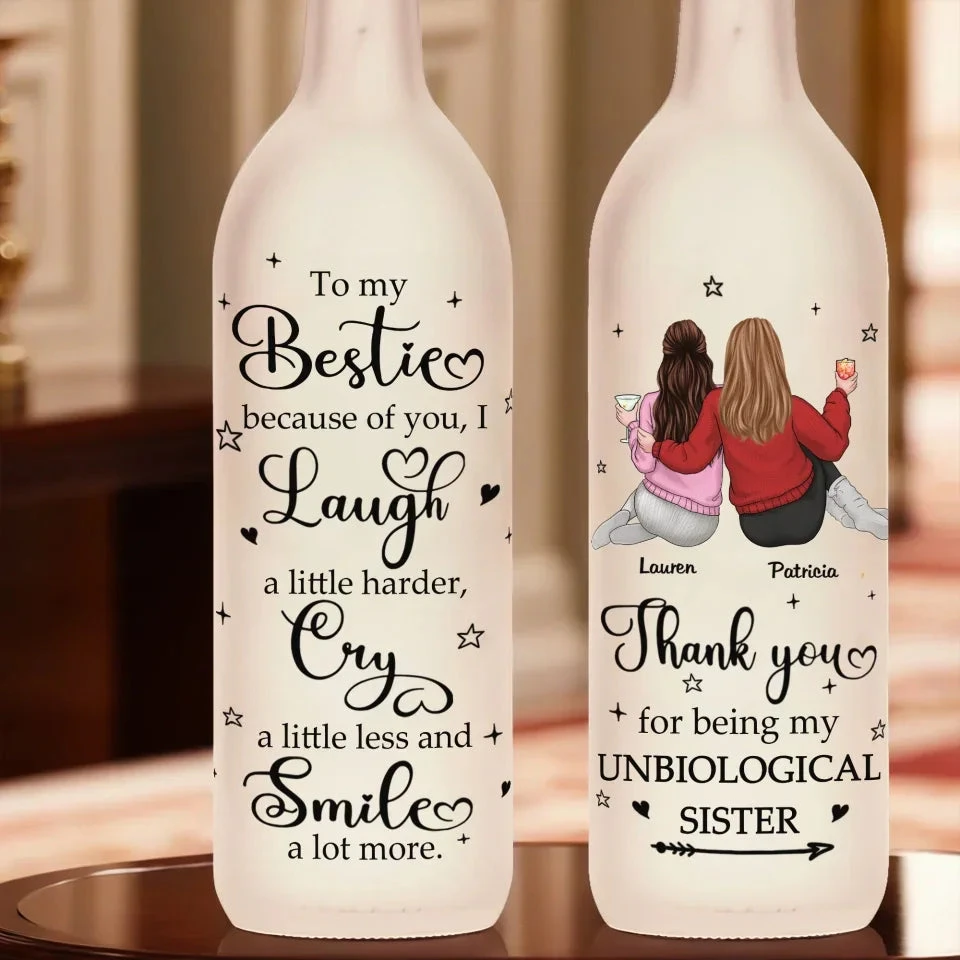 Thank You For Being My Unbiological Sister - Bestie Personalized Custom Bottle Lamp - Gift For Best Friends, BFF, Sisters 4 Thank You For Being My Unbiological Sister - Bestie Personalized Custom Bottle Lamp - Gift For Best Friends, BFF, Sisters - Image 4