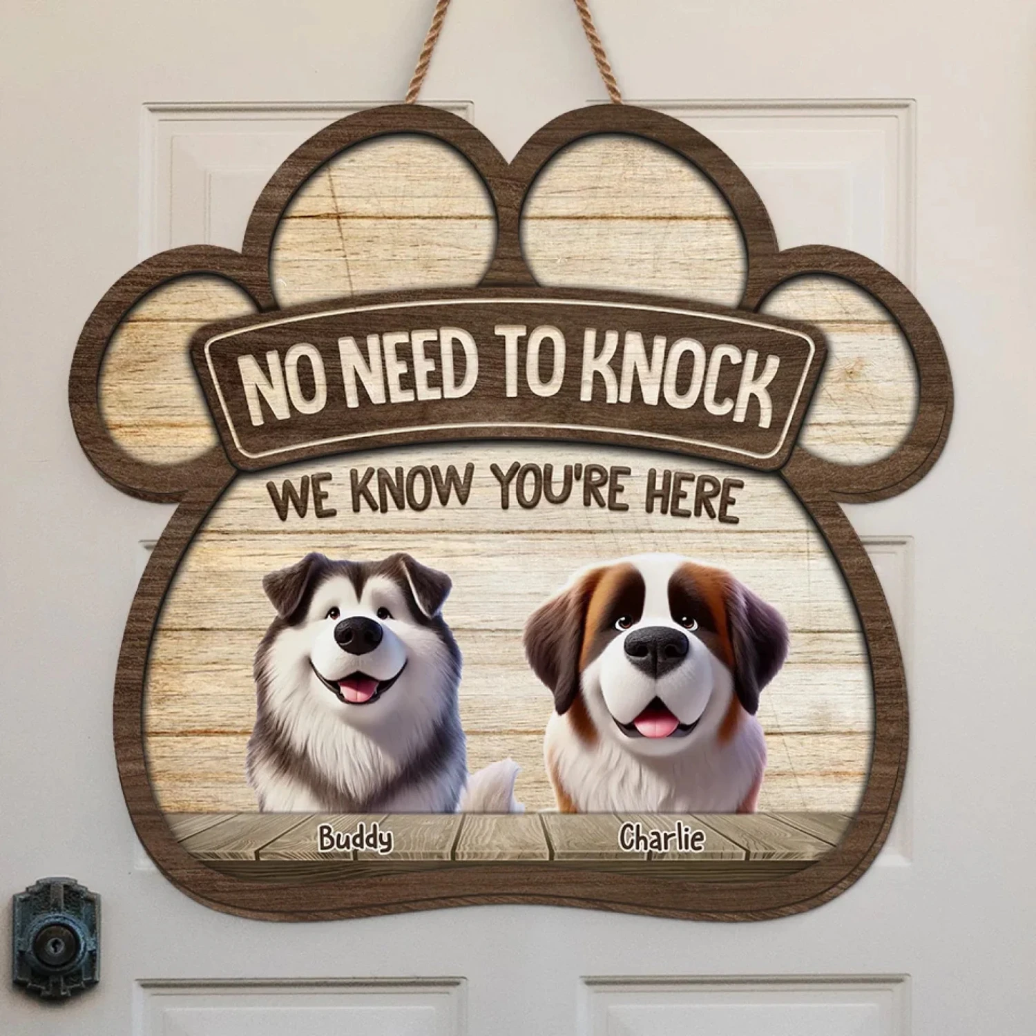 Welcome To Our Home - Dog Personalized Custom Home Decor Wood Sign - House Warming Gift For Pet Owners, Pet Lovers 1 Welcome To Our Home - Dog Personalized Custom Home Decor Wood Sign - House Warming Gift For Pet Owners, Pet Lovers