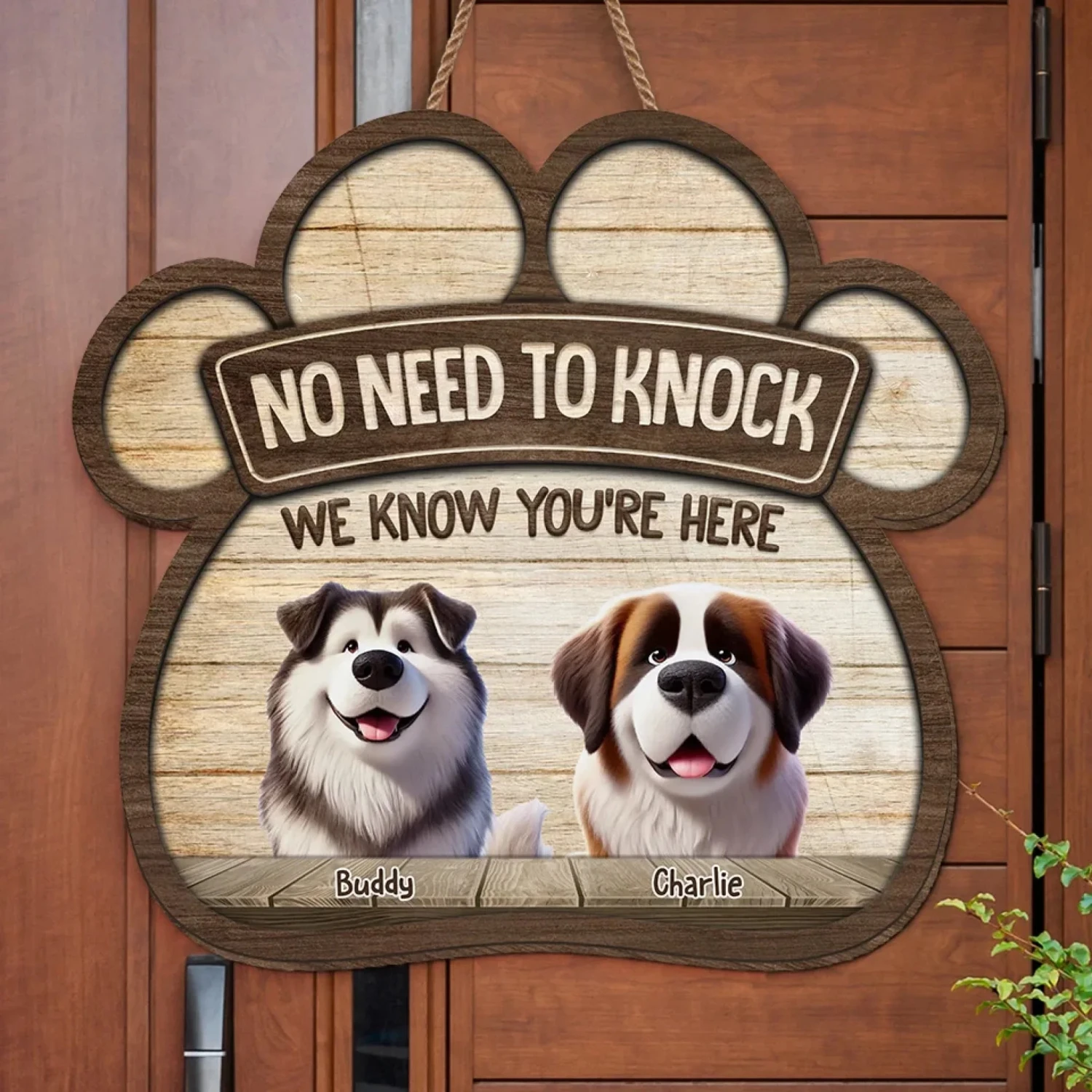 Welcome To Our Home - Dog Personalized Custom Home Decor Wood Sign - House Warming Gift For Pet Owners, Pet Lovers 3 Welcome To Our Home - Dog Personalized Custom Home Decor Wood Sign - House Warming Gift For Pet Owners, Pet Lovers - Image 3