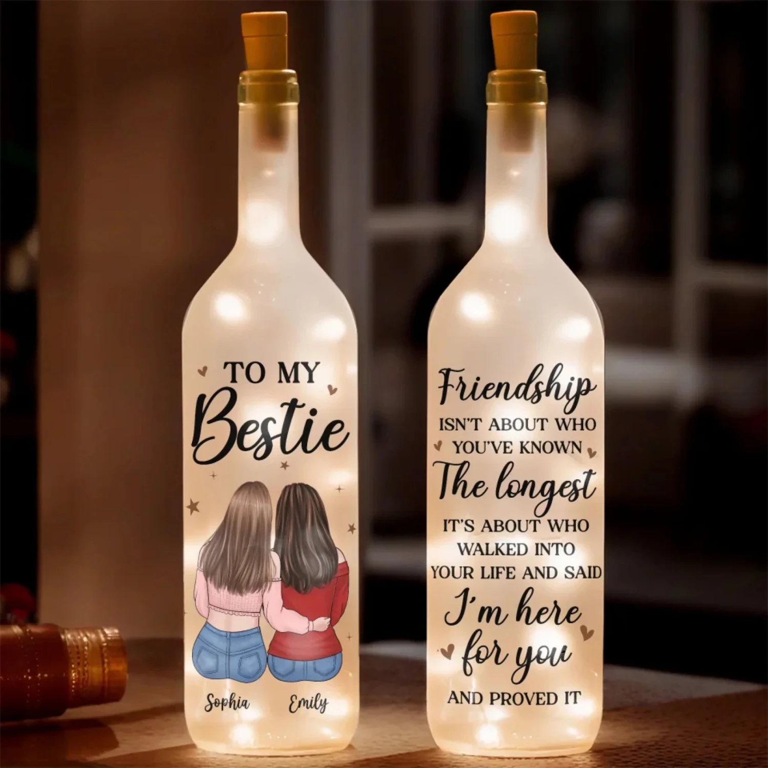 Truly Great Friends Are Hard To Find, Difficult To Leave - Bestie Personalized Custom Bottle Lamp - Gift For Best Friends, BFF, Sisters 1 Truly Great Friends Are Hard To Find, Difficult To Leave - Bestie Personalized Custom Bottle Lamp - Gift For Best Friends, BFF, Sisters