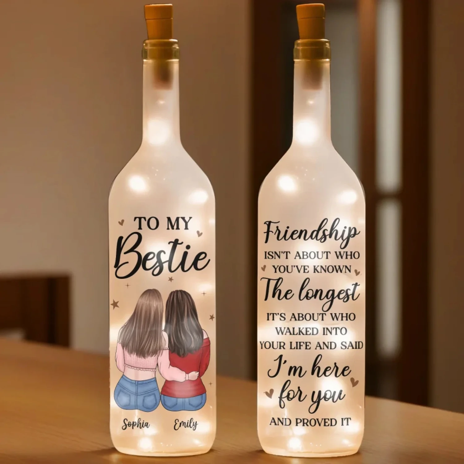 Truly Great Friends Are Hard To Find, Difficult To Leave - Bestie Personalized Custom Bottle Lamp - Gift For Best Friends, BFF, Sisters 3 Truly Great Friends Are Hard To Find, Difficult To Leave - Bestie Personalized Custom Bottle Lamp - Gift For Best Friends, BFF, Sisters - Image 3
