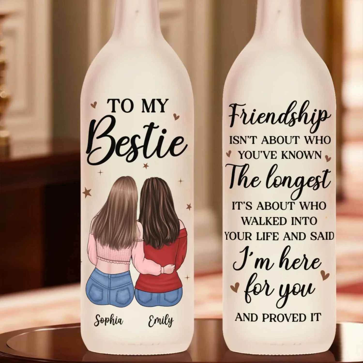 Truly Great Friends Are Hard To Find, Difficult To Leave - Bestie Personalized Custom Bottle Lamp - Gift For Best Friends, BFF, Sisters 4 Truly Great Friends Are Hard To Find, Difficult To Leave - Bestie Personalized Custom Bottle Lamp - Gift For Best Friends, BFF, Sisters - Image 4