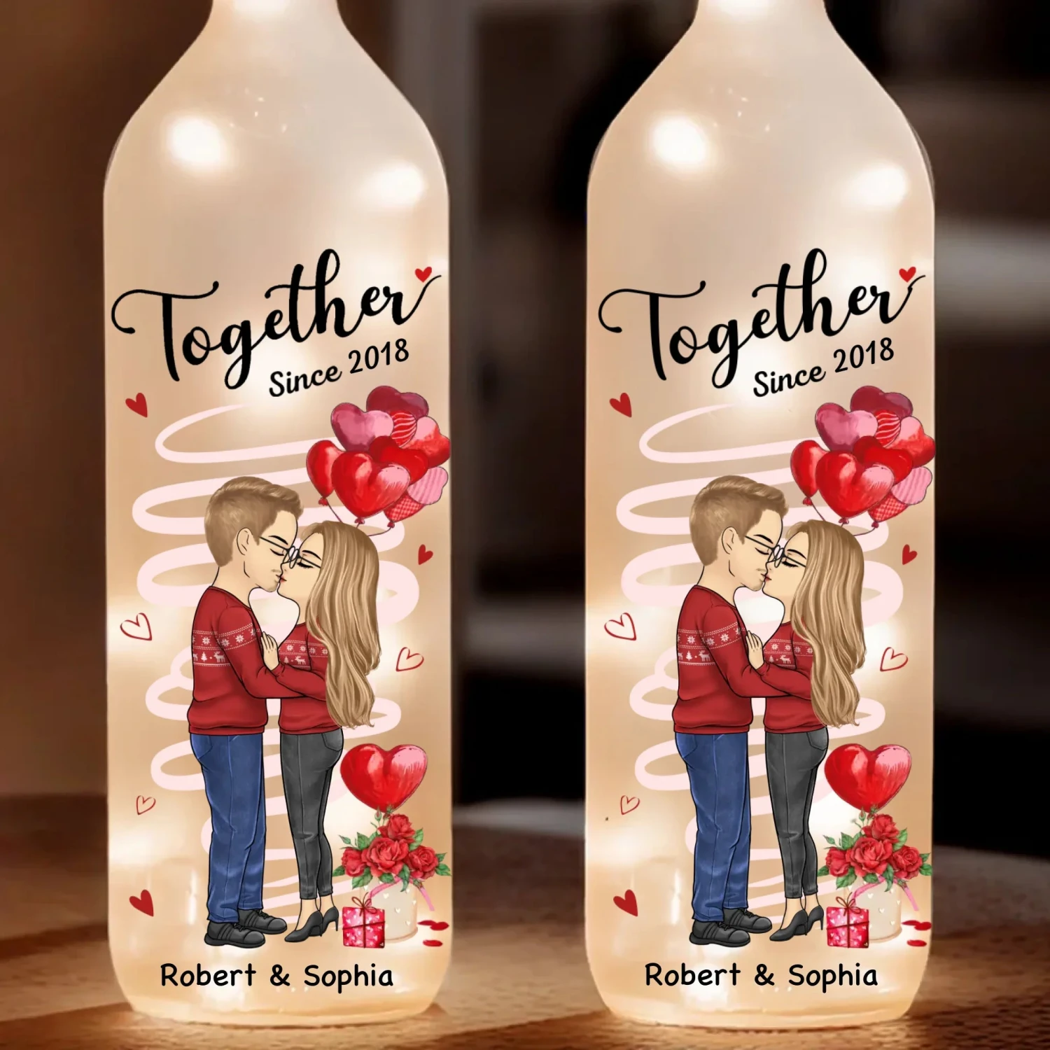 Love Is A Dance We Both Know - Couple Personalized Custom Bottle Lamp - Gift For Husband Wife, Anniversary 2 Love Is A Dance We Both Know - Couple Personalized Custom Bottle Lamp - Gift For Husband Wife, Anniversary - Image 2