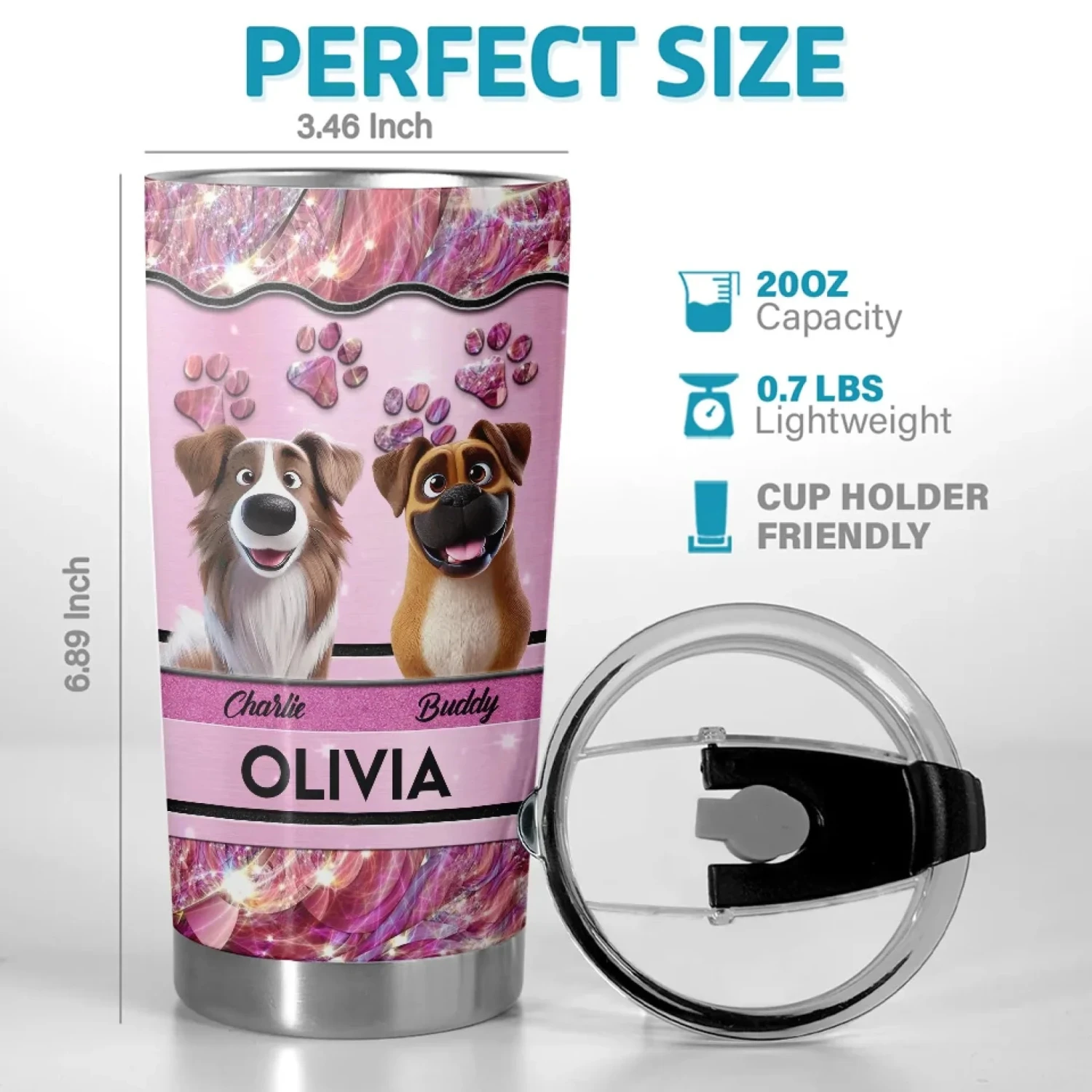 Dogs Teach Us Unconditional Love - Dog Personalized Custom Tumbler - Gift For Pet Owners, Pet Lovers 3 Dogs Teach Us Unconditional Love - Dog Personalized Custom Tumbler - Gift For Pet Owners, Pet Lovers - Image 3