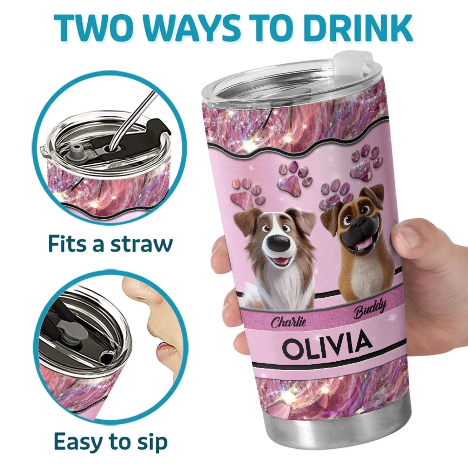 Dogs Teach Us Unconditional Love - Dog Personalized Custom Tumbler - Gift For Pet Owners, Pet Lovers 4 Dogs Teach Us Unconditional Love - Dog Personalized Custom Tumbler - Gift For Pet Owners, Pet Lovers - Image 4