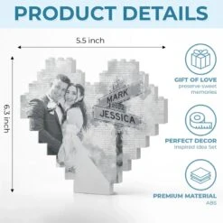 Custom Photo Loved You Then, Love You Still - Couple Personalized Custom Heart Shaped Building Brick Blocks - Gift For Husband Wife, Anniversary -Pawfect House Store 678a13f5444a6