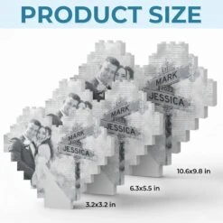 Custom Photo Loved You Then, Love You Still - Couple Personalized Custom Heart Shaped Building Brick Blocks - Gift For Husband Wife, Anniversary -Pawfect House Store 678a13fa4bb80