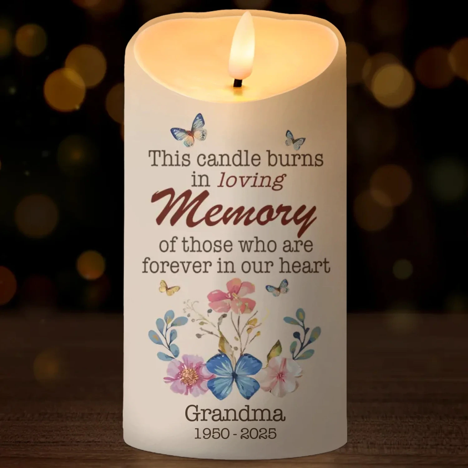 This Candle Illuminates Cherished Memories - Memorial Personalized Custom LED Candle - Sympathy Gift For Family Members 2 This Candle Illuminates Cherished Memories - Memorial Personalized Custom LED Candle - Sympathy Gift For Family Members - Image 2