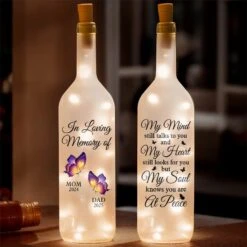 My Heart Still Looks For You - Memorial Personalized Custom Bottle Lamp - Sympathy Gift For Family Members