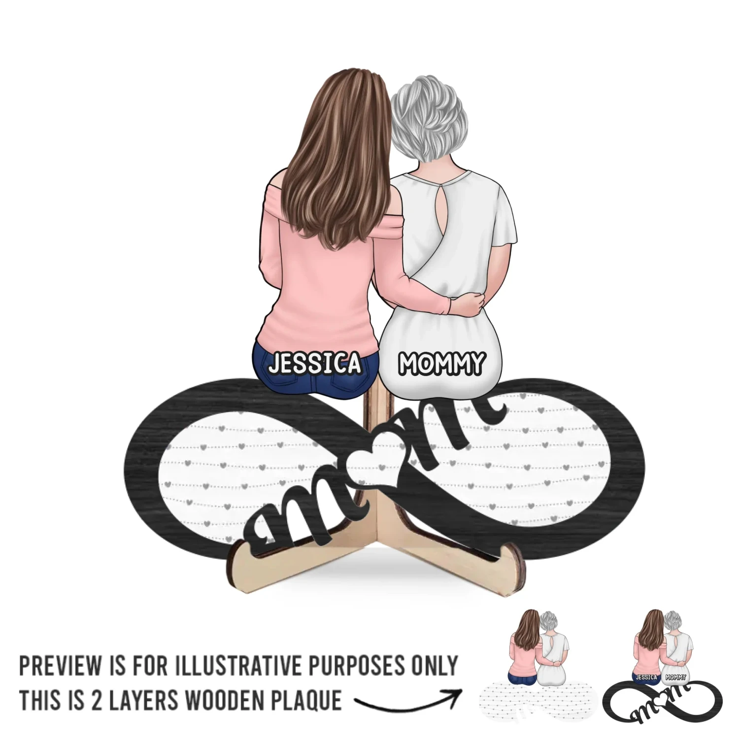 Together, We Create Our Family’s Story - Family Personalized Custom 2-Layered Wooden Plaque With Stand - Gift For Mom 2 Together, We Create Our Family’s Story - Family Personalized Custom 2-Layered Wooden Plaque With Stand - Gift For Mom - Image 2