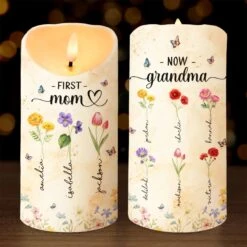 A Garden Of Love Grows In A Grandmother’s Heart - Family Personalized Custom LED Candle - Gift For Mom, Grandma