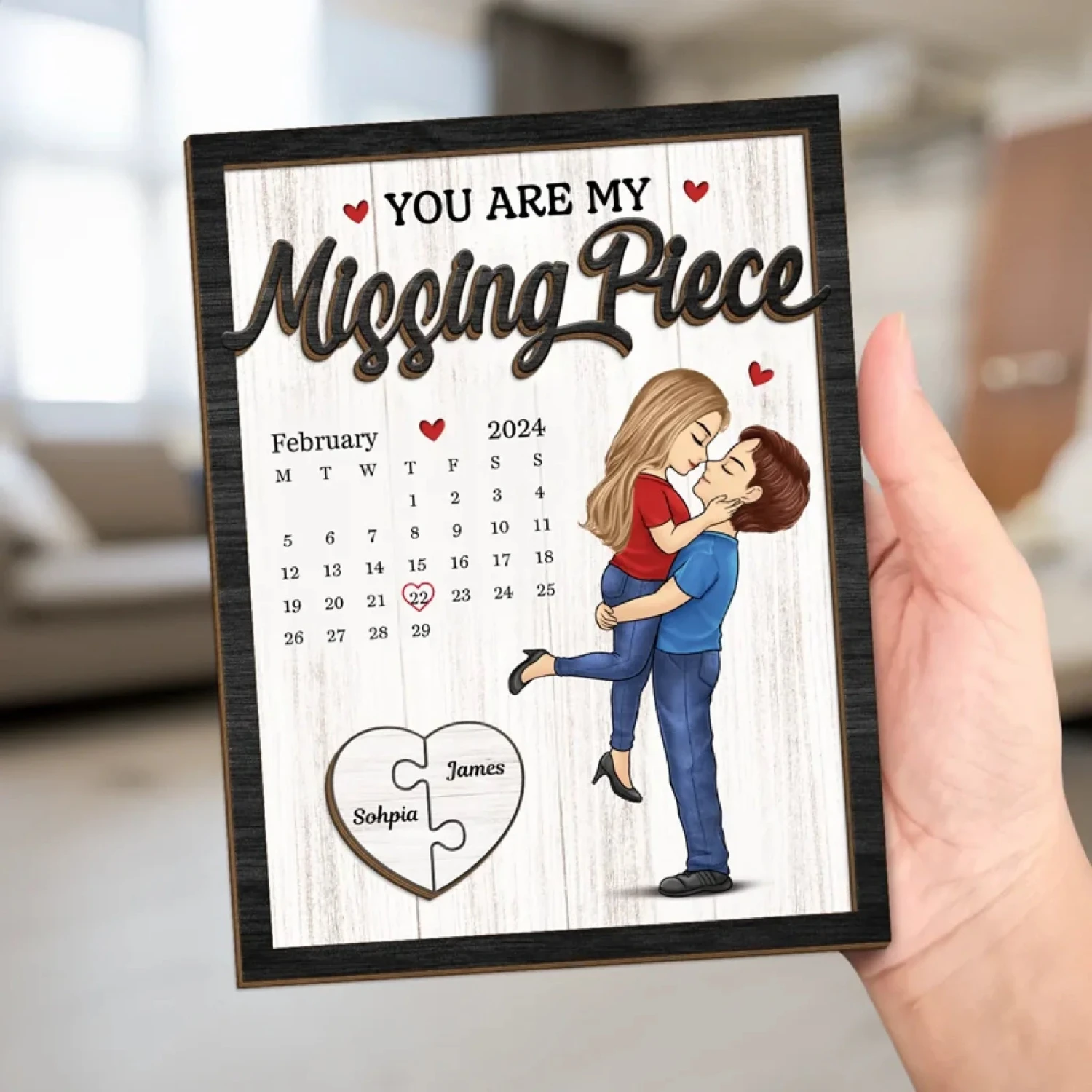 Hold Me Tight, And I'll Never Let Go - Couple Personalized Custom 2-Layered Wooden Plaque With Stand - Gift For Husband Wife, Anniversary 5 Hold Me Tight, And I'll Never Let Go - Couple Personalized Custom 2-Layered Wooden Plaque With Stand - Gift For Husband Wife, Anniversary - Image 5