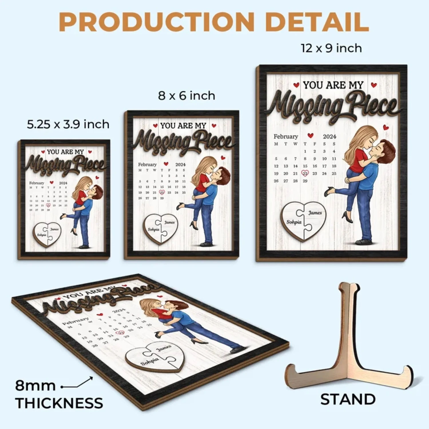 Hold Me Tight, And I'll Never Let Go - Couple Personalized Custom 2-Layered Wooden Plaque With Stand - Gift For Husband Wife, Anniversary 6 Hold Me Tight, And I'll Never Let Go - Couple Personalized Custom 2-Layered Wooden Plaque With Stand - Gift For Husband Wife, Anniversary - Image 6