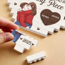 In Your Kiss, I Found My Forever - Couple Personalized Custom Heart Shaped Building Brick Blocks - Gift For Husband Wife, Anniversary -Pawfect House Store 678e07ffc773d