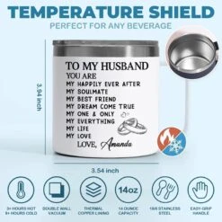 My Soulmate For Life - Couple Personalized Custom 14oz Stainless Steel Tumbler With Handle - Gift For Husband Wife, Anniversary 16 My Soulmate For Life - Couple Personalized Custom 14oz Stainless Steel Tumbler With Handle - Gift For Husband Wife, Anniversary -Pawfect House Store 678e1caf0288d