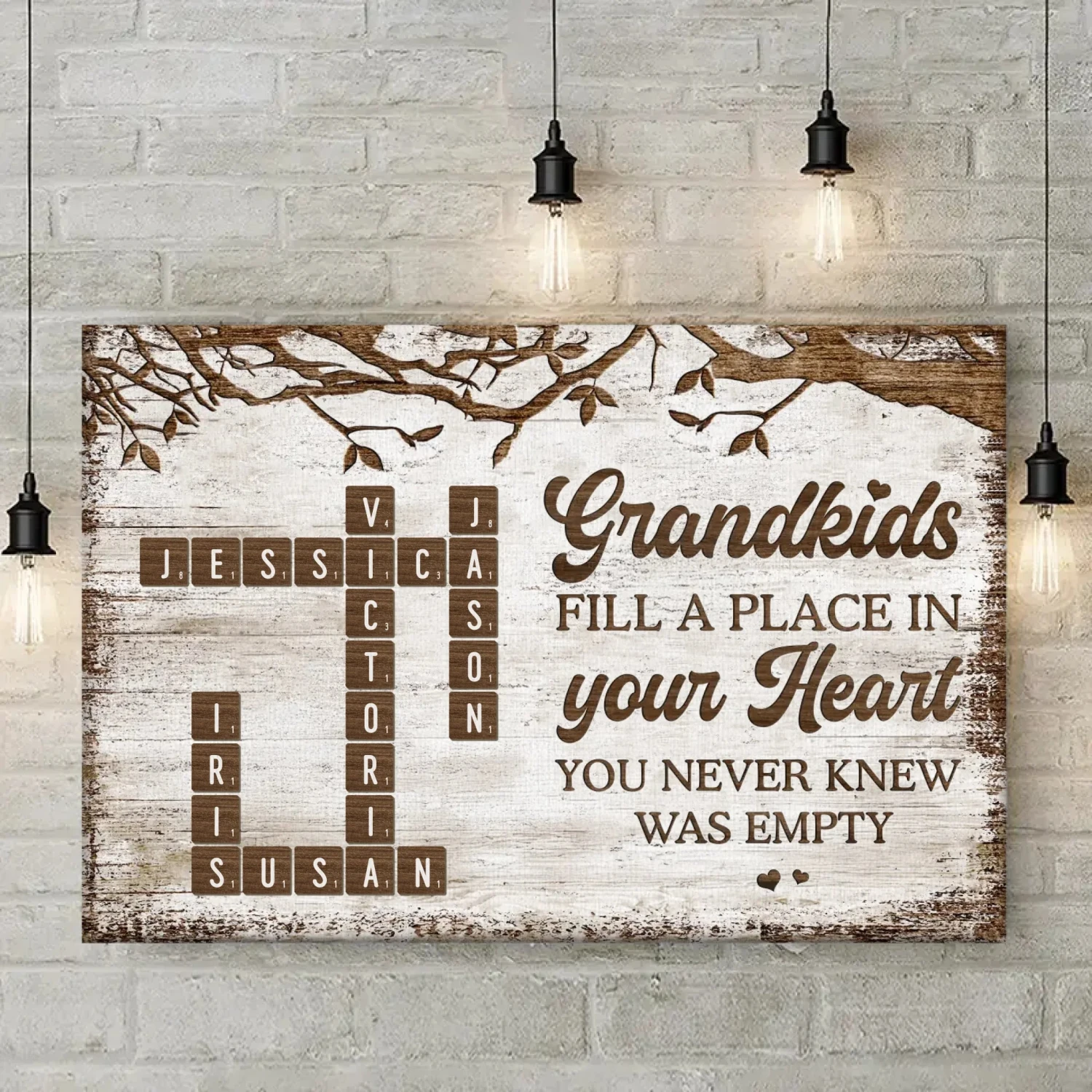 Life Is Sweeter With Grandchildren - Family Personalized Custom Horizontal Canvas - Gift For Grandma, Grandpa, Grandkid 2 Life Is Sweeter With Grandchildren - Family Personalized Custom Horizontal Canvas - Gift For Grandma, Grandpa, Grandkid - Image 2