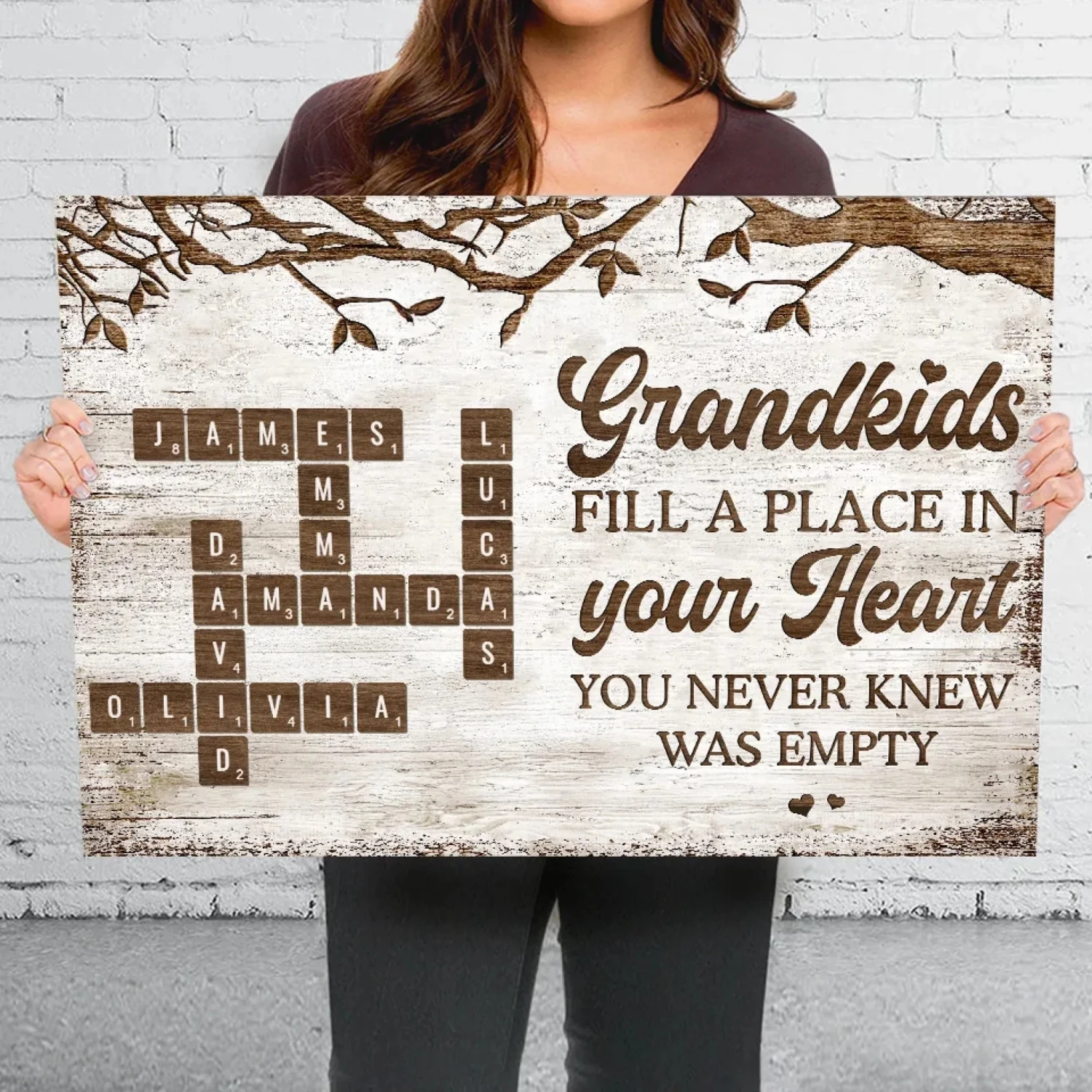 Life Is Sweeter With Grandchildren - Family Personalized Custom Horizontal Canvas - Gift For Grandma, Grandpa, Grandkid 4 Life Is Sweeter With Grandchildren - Family Personalized Custom Horizontal Canvas - Gift For Grandma, Grandpa, Grandkid - Image 4