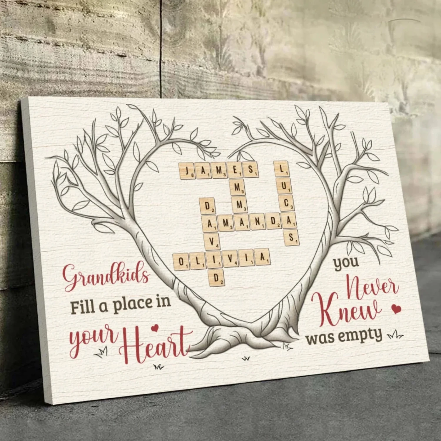 Grandkids Bring Joy To Every Corner Of Your Heart - Family Personalized Custom Horizontal Canvas - Gift For Grandma, Grandpa, Grandkid 1 Grandkids Bring Joy To Every Corner Of Your Heart - Family Personalized Custom Horizontal Canvas - Gift For Grandma, Grandpa, Grandkid